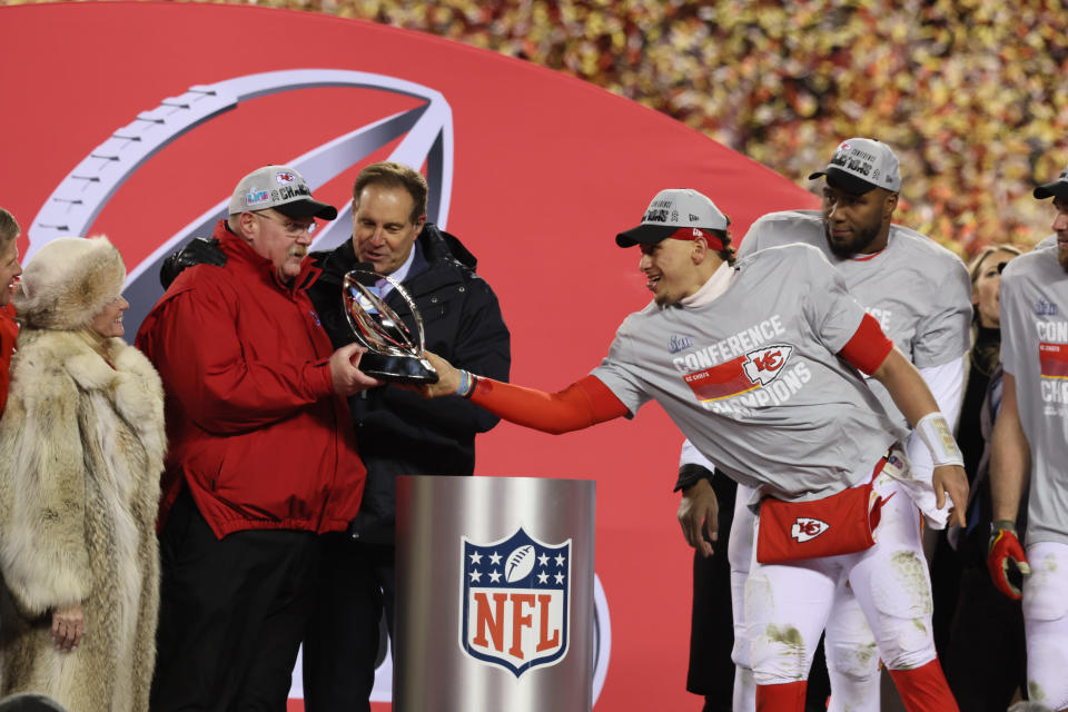 The Chiefs are in phenomenal shape as long as quarterback Patrick Mahomes (right) and head coach Andy Reid are around. (Photo by David E. Klutho/Sports Illustrated via Getty Images)