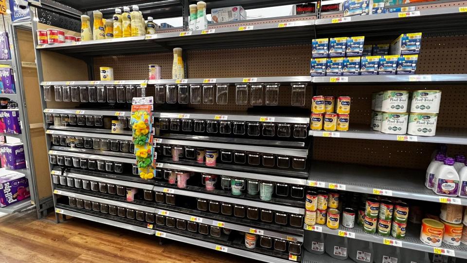 Walmart shelves in Calera, Alabama on May 11, 2022.