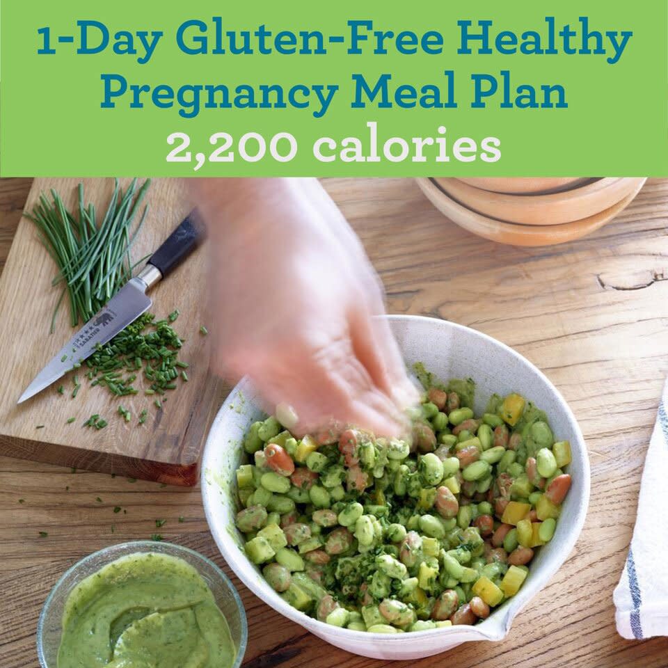 1-Day Gluten-Free Healthy Pregnancy Meal Plan at 2,200 calories