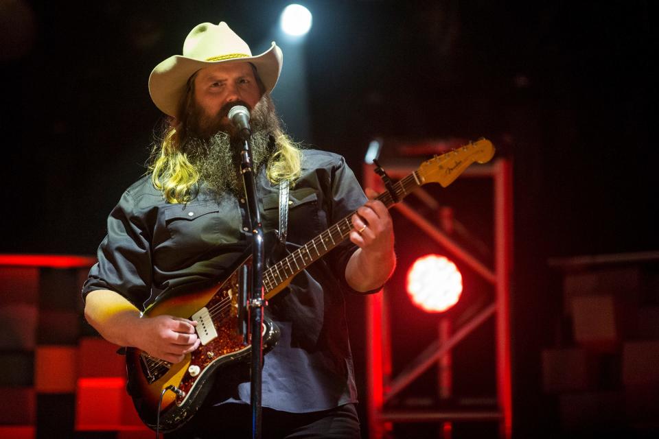 Chris Stapleton performs on Sunday, April 14, 2019, during Day 4 of Country Thunder Arizona in Florence, Ariz.