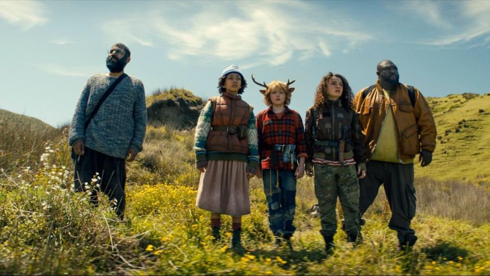 Sweet Tooth season three first look image of several characters in a field.