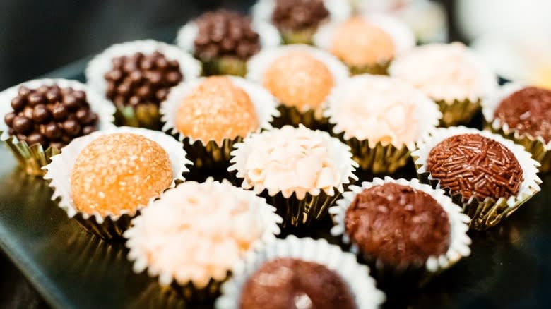 Different varieties of brigadeiros 