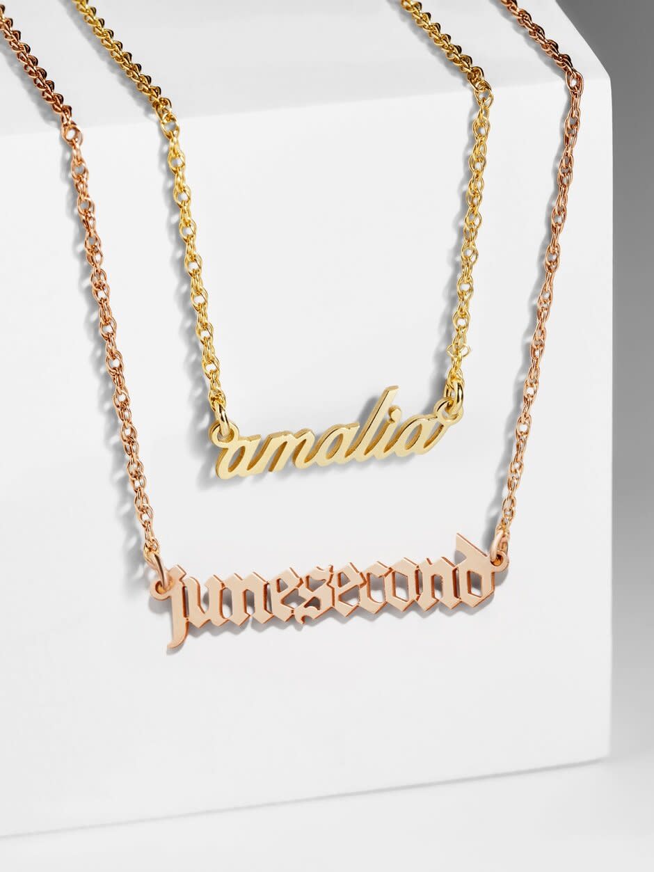 BaubleBar nameplate necklace