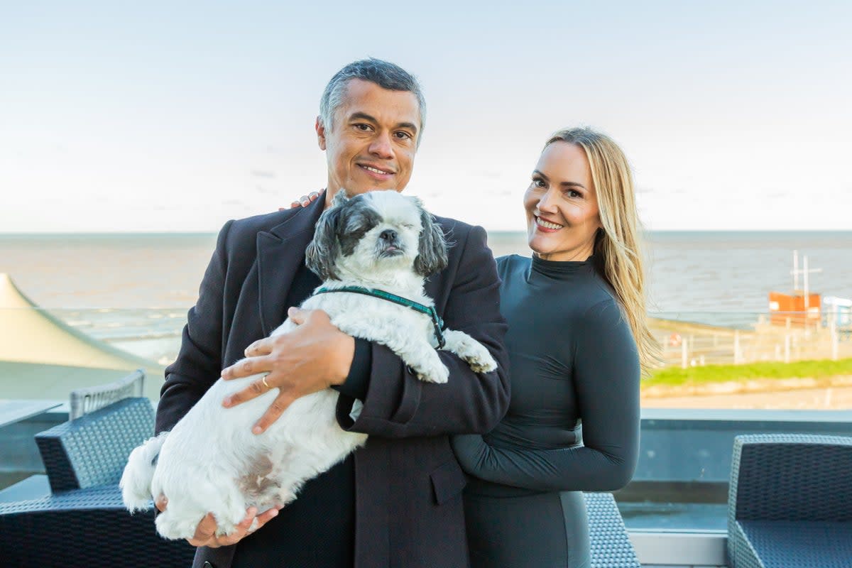 Nathan, Lisa and Alfie the dog (Shannen Lythgoe )