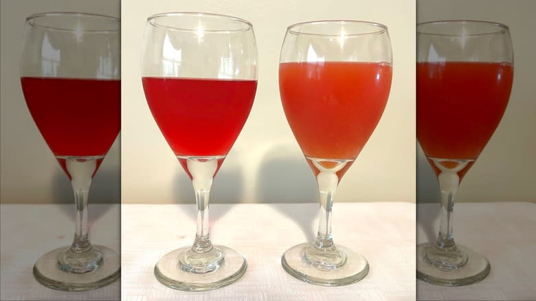 Mixed drinks cranberry dragon fruit