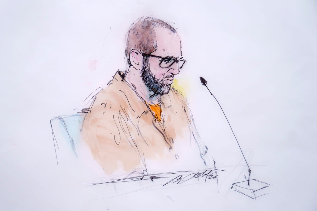 A courtroom sketch of Alexander Smirnov from Feb. 26, 2024 (William T. Robles)