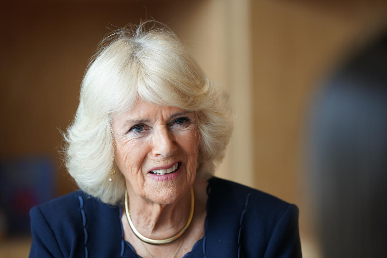 The Duchess of Cornwall meeting Facebook group admins who use the platform to support parents and families in the community, at the official opening of the new Meta offices in north London. Picture date: Wednesday March 30, 2022.