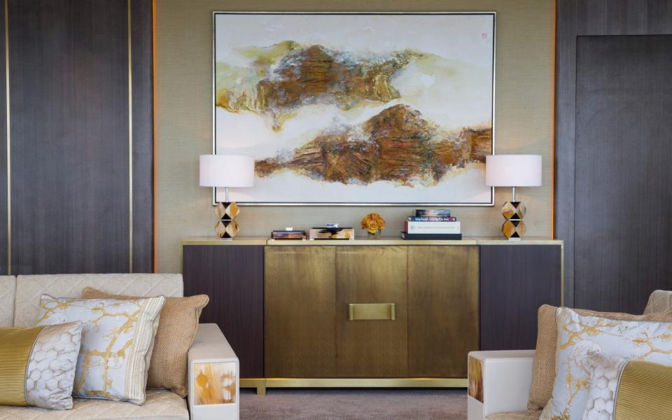 Shangri-La Suite living room with sofas and sideboard - Richard Waite 