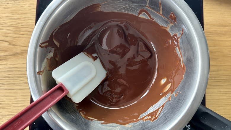 Melting chocolate in bowl