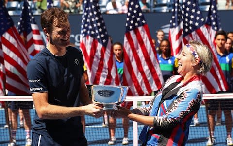 Jamie Murray of Great Britain and Bethanie Mattek-Sands of the United States pose with the trophy after winning their Mixed doubles final match against Michael Venus of New Zealand and Hao-Ching Chan of Chinese Taipei on day thirteen of the 2019 US Open at the USTA Billie Jean King National Tennis Center on September 07, 2019 in the Queens borough of New York City - Credit: &nbsp;Getty Images