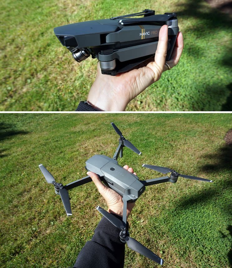 The DJI Mavic Pro is a tiny folding drone with amazing features.