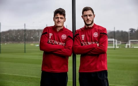 Christian Norgaard, who joined from Fiorentina last summer, pictured with Henrik Dalsgaard - Credit: JEFF GILBERT FOR TELEGRAPH SPORT