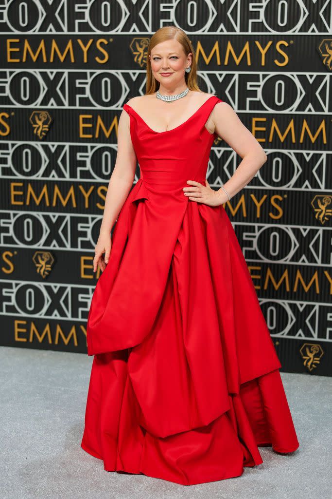 los angeles, california january 15 sarah snook attends the 75th primetime emmy awards at peacock theater on january 15, 2024 in los angeles, california photo by neilson barnardgetty images