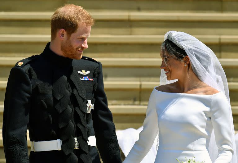 El príncipe Harry y Meghan Markle tras su boda, en mayo de 2018