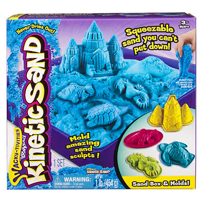 <p><a rel="nofollow noopener" href="http://www.walmart.ca/en/ip/kinetic-sand-blue-sandcastle-squeezable-sand-set/6000196091397" target="_blank" data-ylk="slk:Kinetic Sandbox Set;elm:context_link;itc:0;sec:content-canvas" class="link ">Kinetic Sandbox Set</a><br> $18.86 </p>