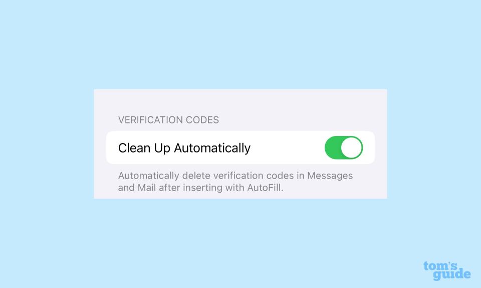 iOS 17 verification code removal setting