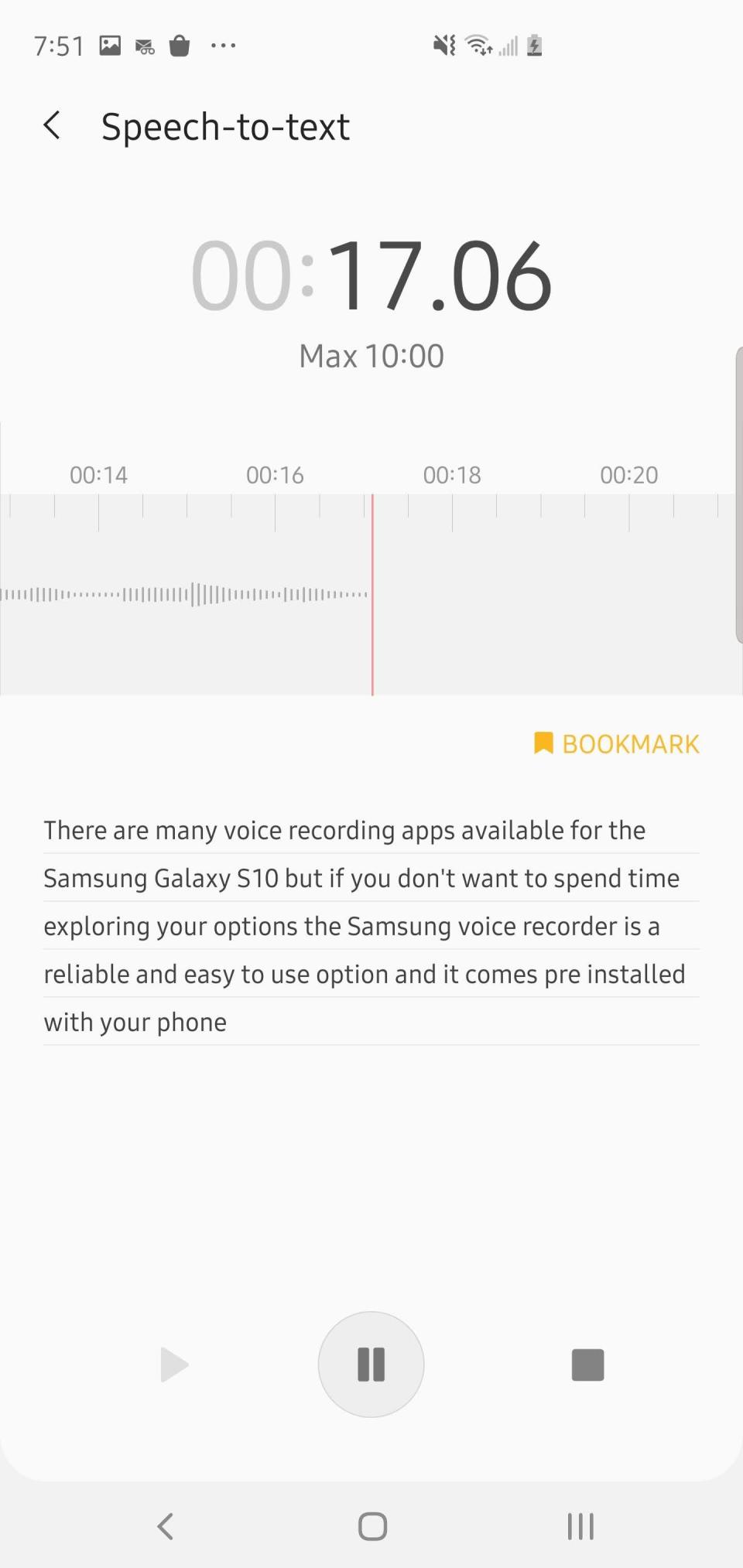 How to record audio on a Samsung Galaxy S10 3