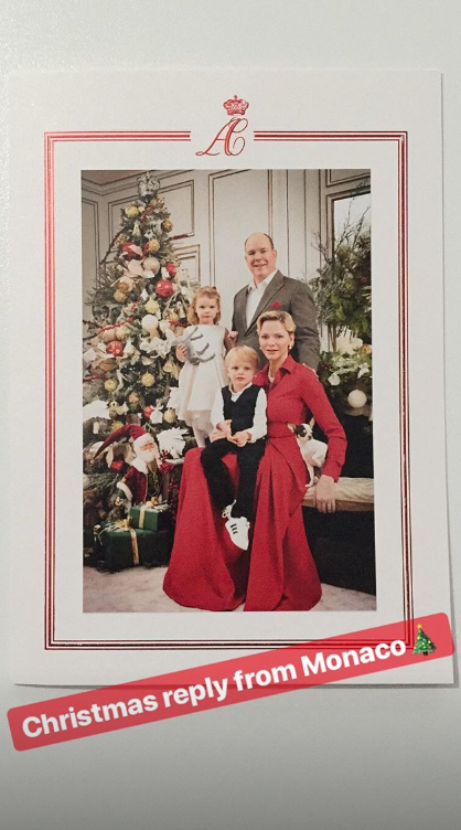 The royal couple posed alongside their four-year-old twins Jacques and Gabriella in the festive snap. Photo: Instagram/Royal Addicted