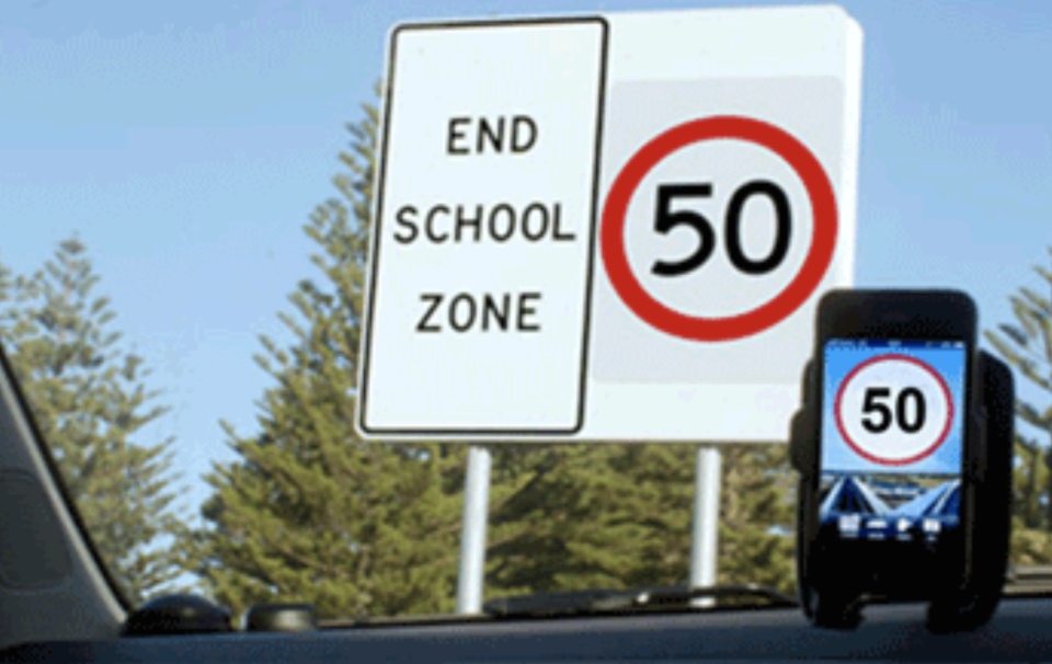 The Speed Adviser app works with both Apple and Android devices. Source: NSW Government's Centre for Road Safety