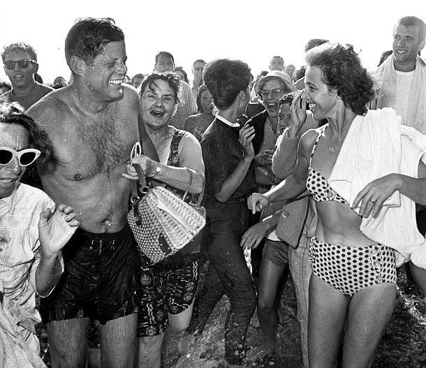 President John F. Kennedy in iconic beach photo taken by Times photographer Bill Beebe in 1962.