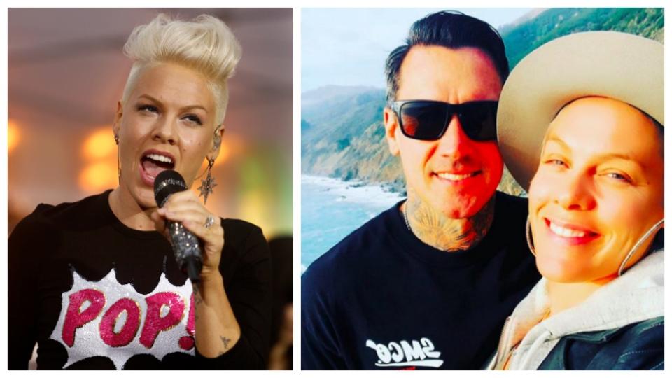 Pink was so stressed by the American Thanksgiving holiday that she decided to slash her husband’s car tyres. Photo: Getty Images