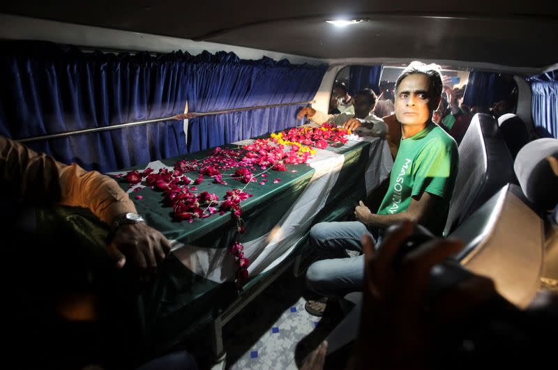 Funeral of Sadaf Naeem, a female journalist who was killed by a vehicle carrying former prime minister Imran Khan in an accident, in Lahore