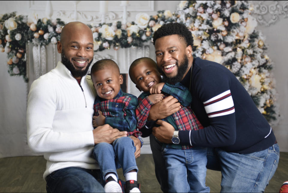 O’Brian Banner, left, and Daryl Fields with sons Keithen and Camden. (Photo courtesy O'Brian Banner)