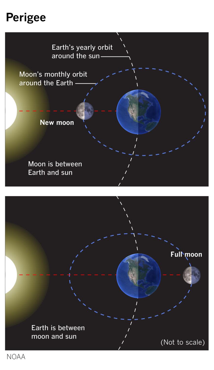 Graphic illustrating perigee.