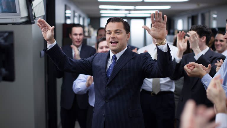 Leonardo DiCaprio como Jordan Belfort en El lobo de Wall Street (The Wolf of Wall Street, 2013), de Martin Scorsese
