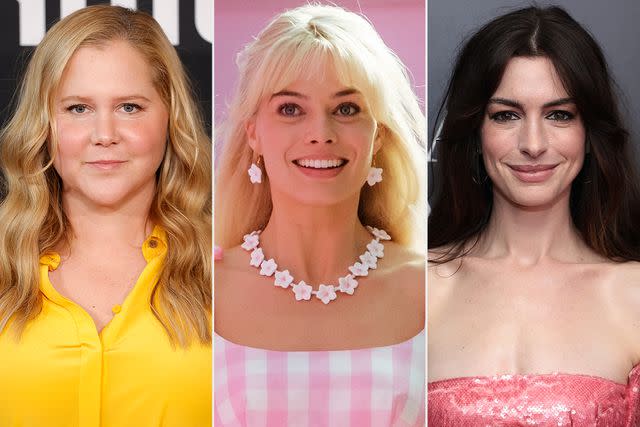 <p>Frazer Harrison/WireImage; Jaap Buitendijk/Warner Bros; Dimitrios Kambouris/Getty</p> From L: Amy Schumer in Los Angeles on June 27, 2022; Margot Robbie in <em>Barbie</em> (2023); Anne Hathaway in New York City on Oct. 3, 2023