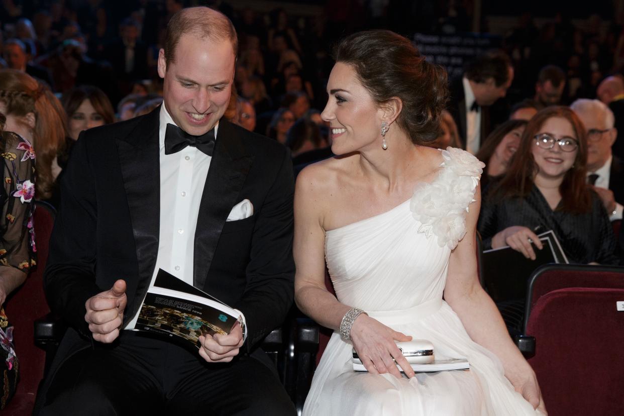 The Duke and Duchess of Cambridge take their seats at the BAFTAs [Photo: Getty]