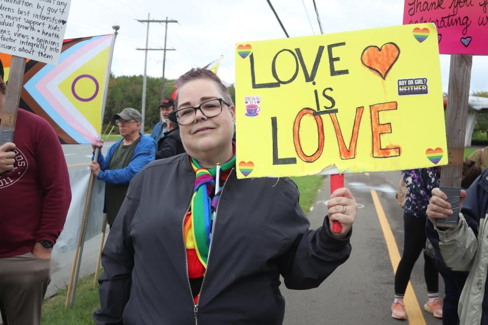 Diana Wright attended the event with members of her church, as a show of support for the LGBTQ community. 