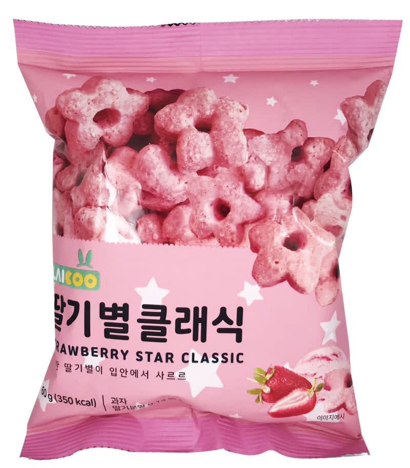 ▲韓國草莓星星餅乾60G，特價49元。（圖／愛買提供）