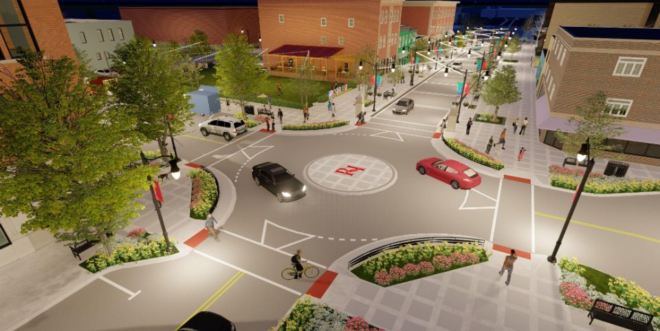 A new roundabout will be build at 18th Street and 2nd Avenue, with a through road between 18th and 19th, to replace the old pedestrian plaza.