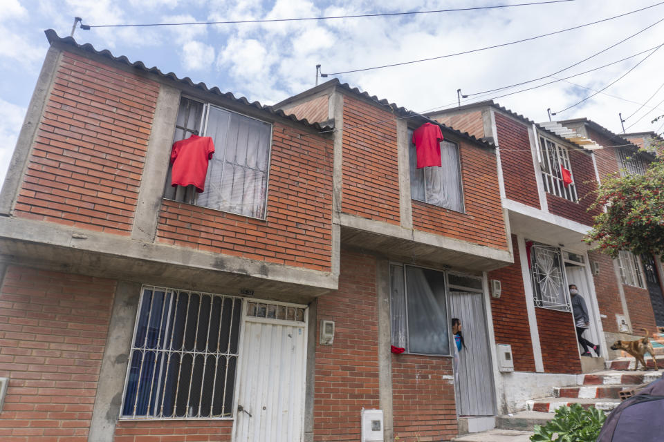 In the windows of many neighborhoods in Bogota, Colombia, on April 19, 2020 the poorest hung red rags as a sign of help. The SOS of poverty amid the coronavirus pandemic. Source:  Getty Images