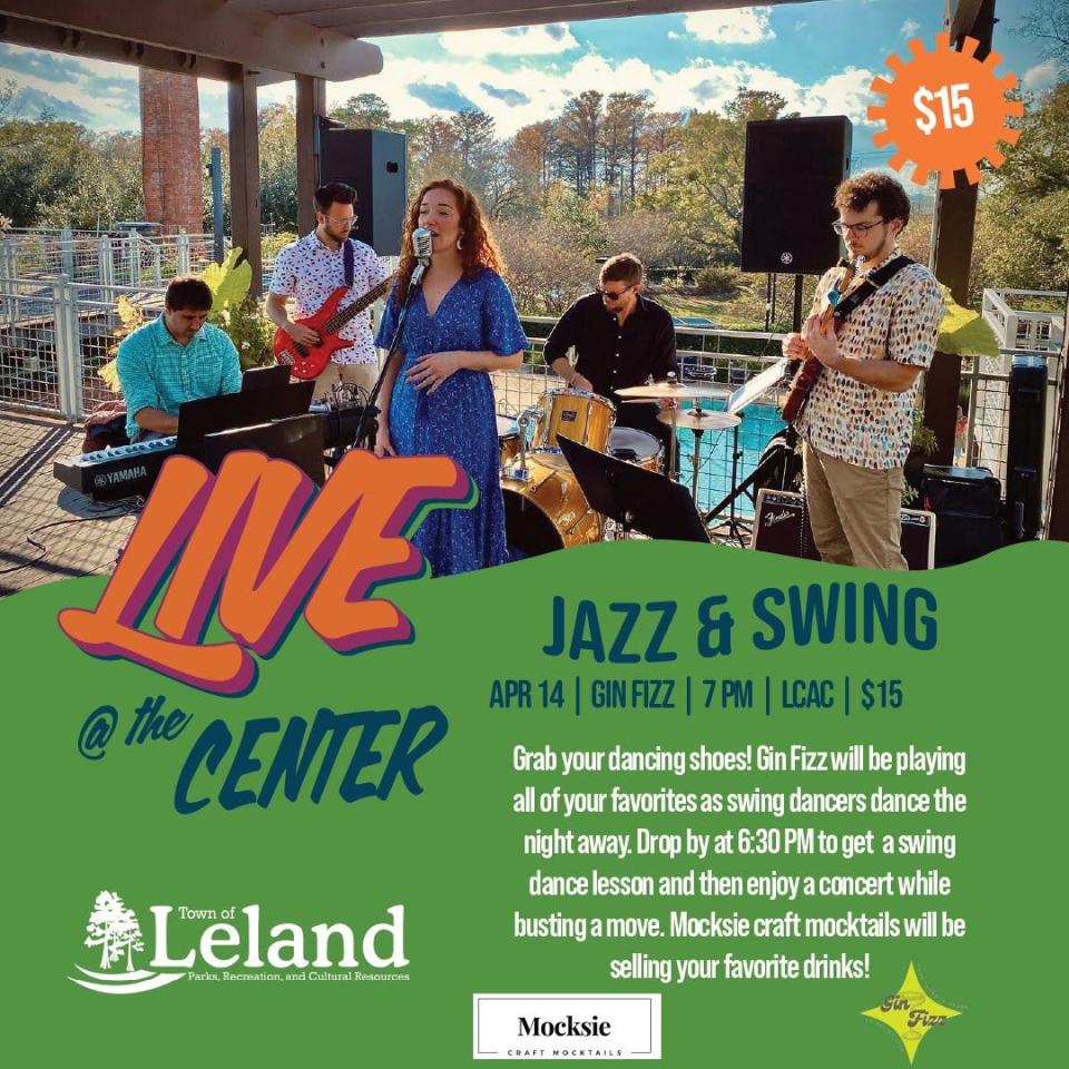 Gin Fizz will be playing jazz music on April 14 at the Leland Cultural Arts Center.