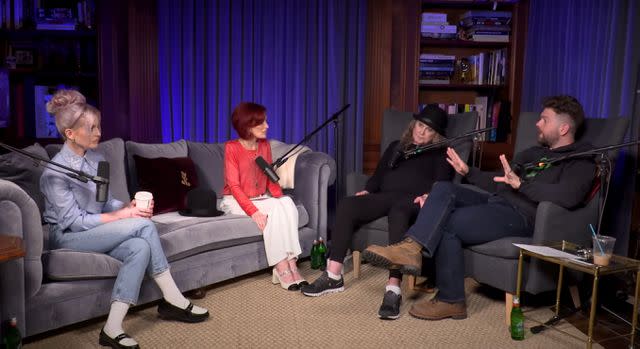 <p>The Osbournes/Youtube</p> The Osbournes recording their podcast