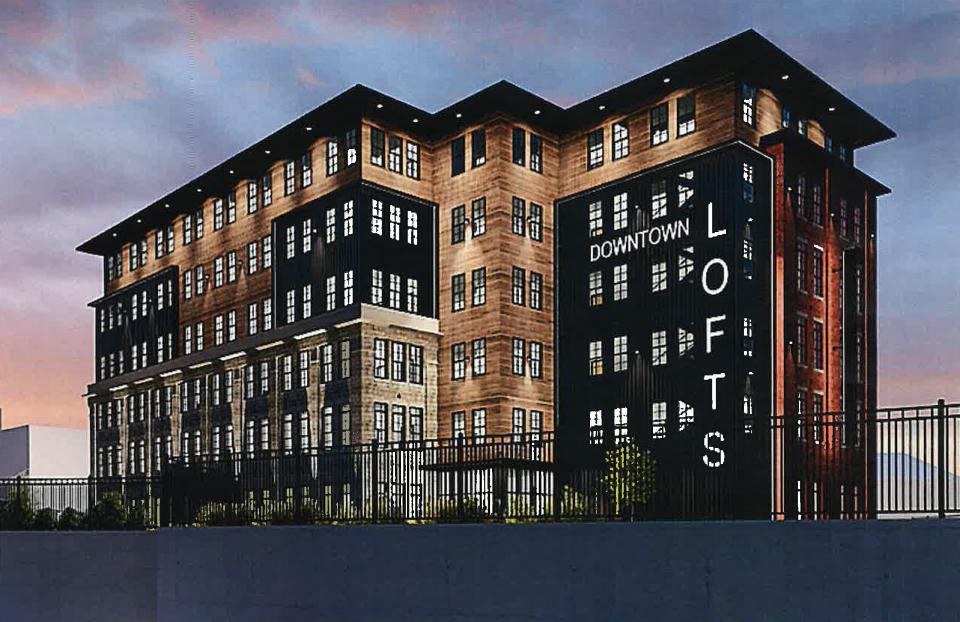 An architectural rendering of the Lofts at Hartwell Street, the newest market-rate housing development being planned by Cordeiro Properties in Fall River.