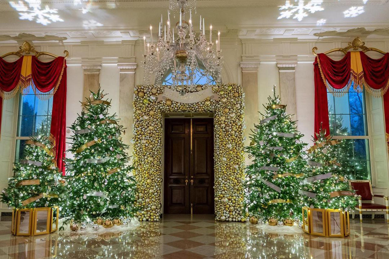 There are 77 Christmas trees throughout the White House in this year's decorations.
 (@flotus via Instagram)