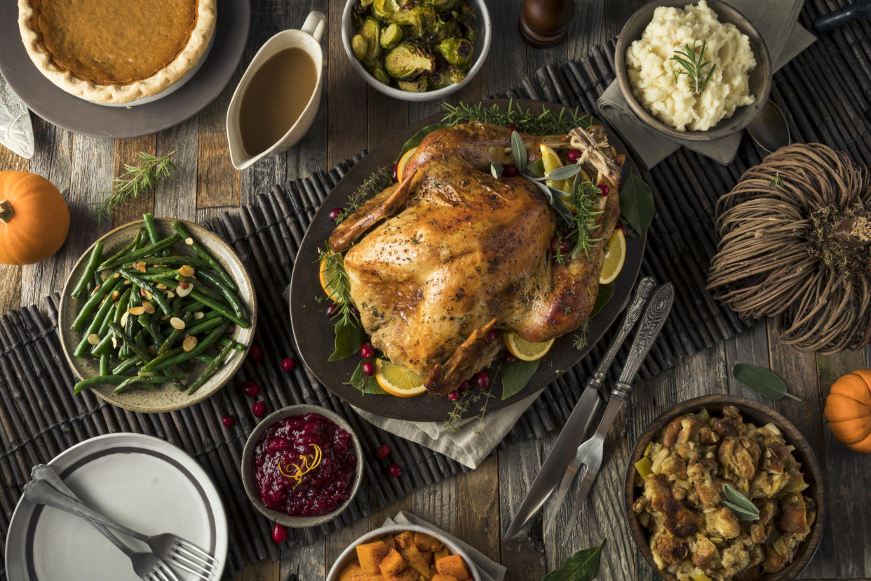 Homemade Thanksgiving Turkey Dinner with All the Sides