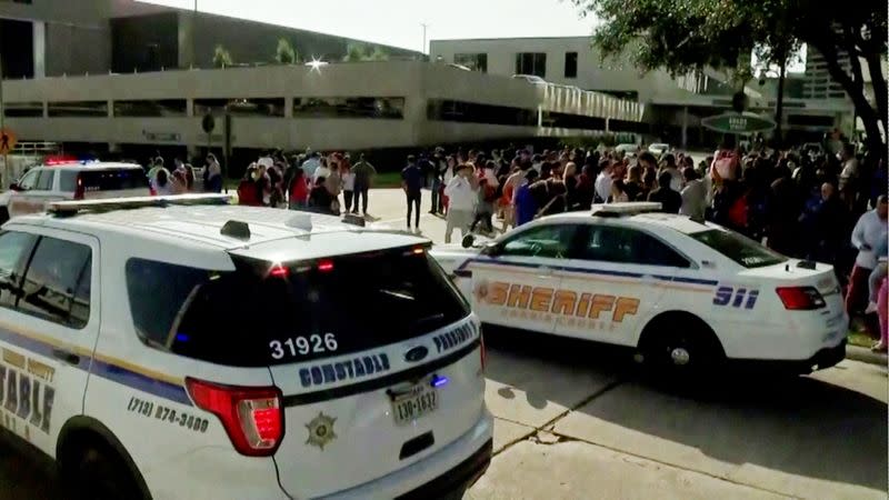 Television evangelist Joel Osteen’s Lakewood Church after a shooting incident in Houston