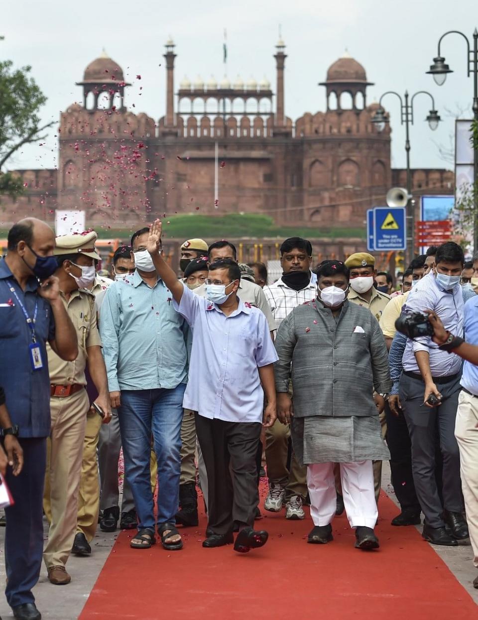 <div class="paragraphs"><p>Delhi CM Arvind Kejriwal during the inauguration of redeveloped Chandni Chowk market in New Delhi on Sunday, 12 September.</p></div>