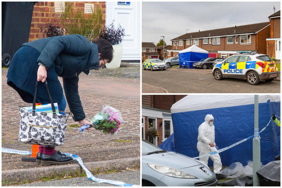 Tributes were left to the family after a house fire took hold at their home. (SWNS)