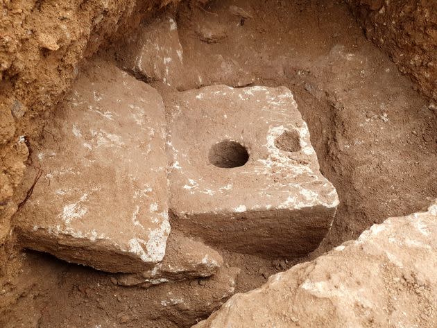 A photo provided by th Israel Antiquities Authority shows a rare ancient toilet in Jerusalem dating back more than 2,700 years Jerusalem, when private bathrooms were a luxury in the holy city. (Photo: via Associated Press)