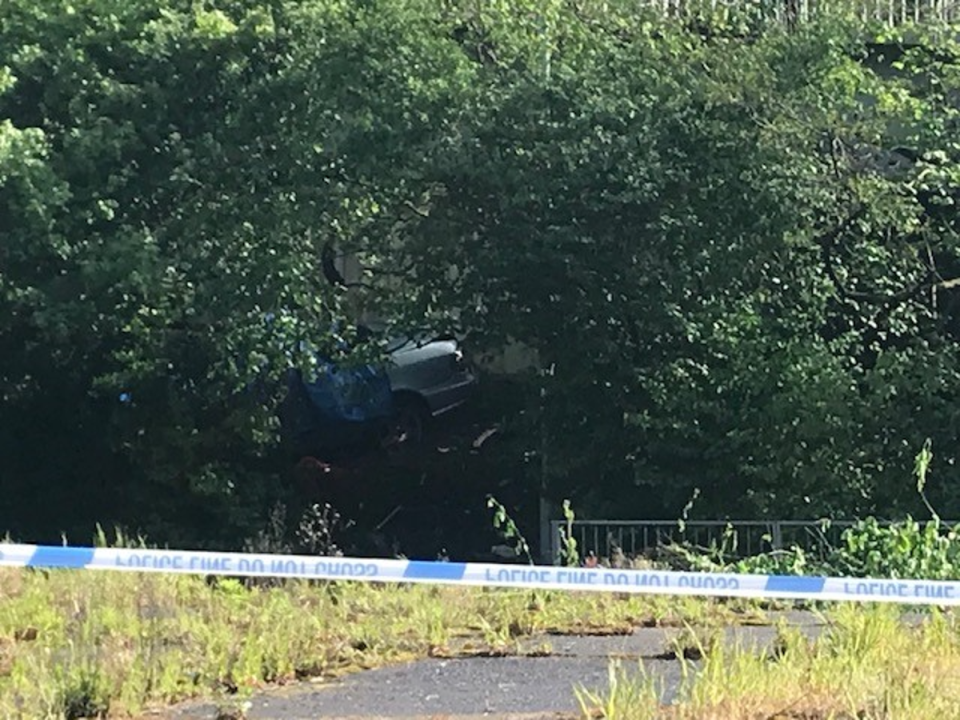 The crashed car at the scene (John Dunne / ES)