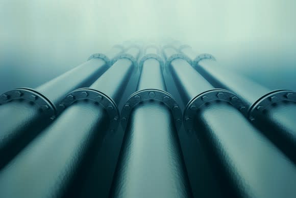 Underwater pipelines.