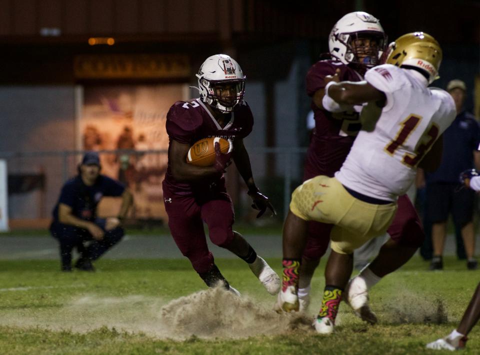 Madison County upset Florida High, 21-13, handing the Seminoles their first loss of the season on Sept. 24, 2021 at Boot Hill.