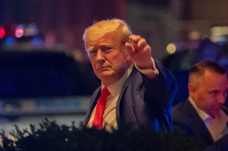 FILE PHOTO: Donald Trump arrives at Trump Tower in New York City