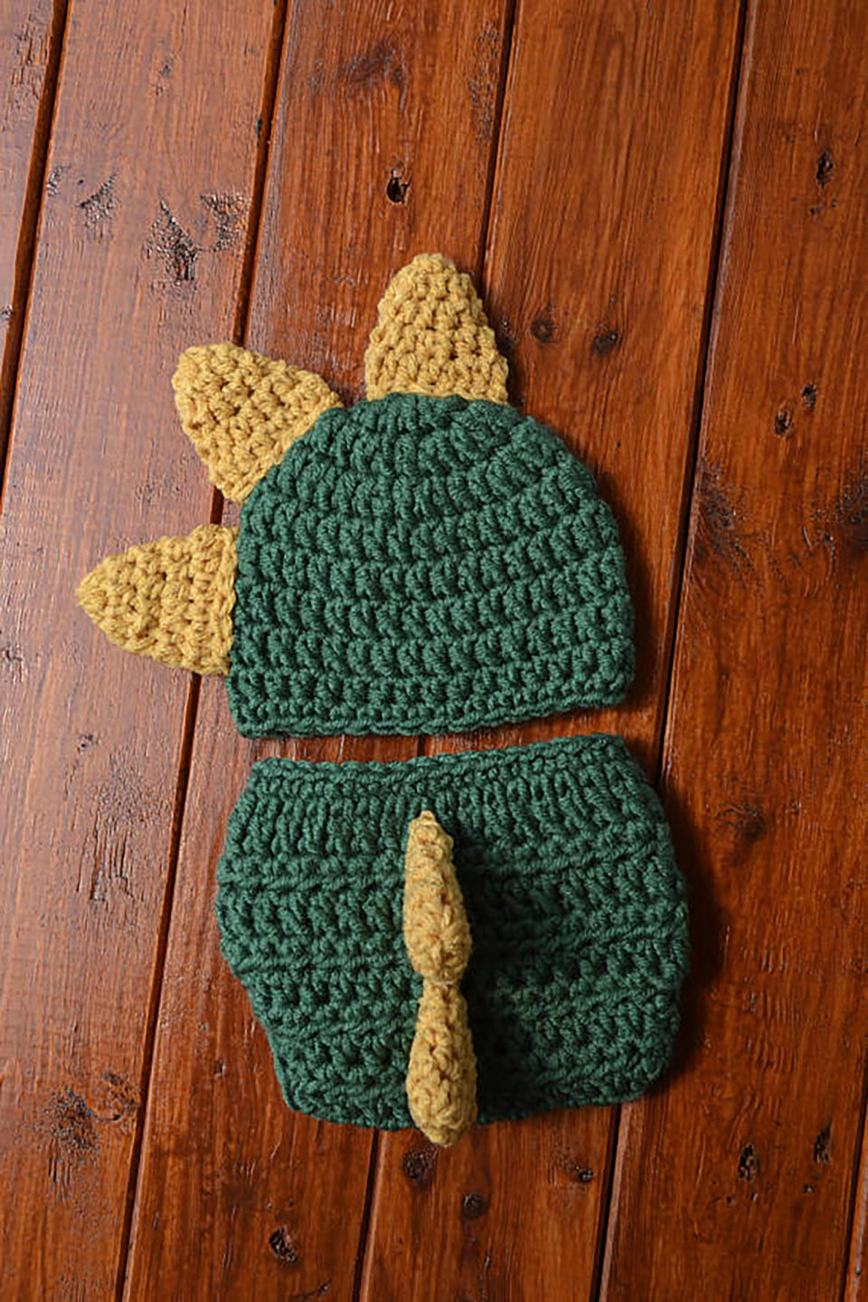 Crocheted Baby Dinosaur Halloween Costume