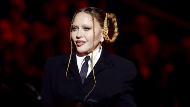 PHOTO: FILE - Madonna speaks onstage during the 65th GRAMMY Awards at Crypto.com Arena, Feb. 05, 2023 in Los Angeles. (Frazer Harrison/Getty Images, FILE)